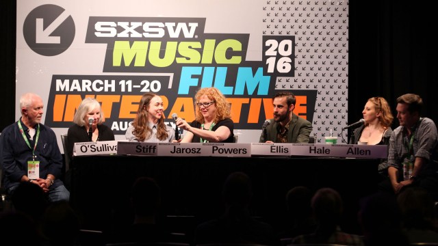 (L-R) Cliff O'Sullivan, Denise Stiff, Sarah Jarosz, Ann Powers, Robert Ellis, Amanda Hale and John Allen