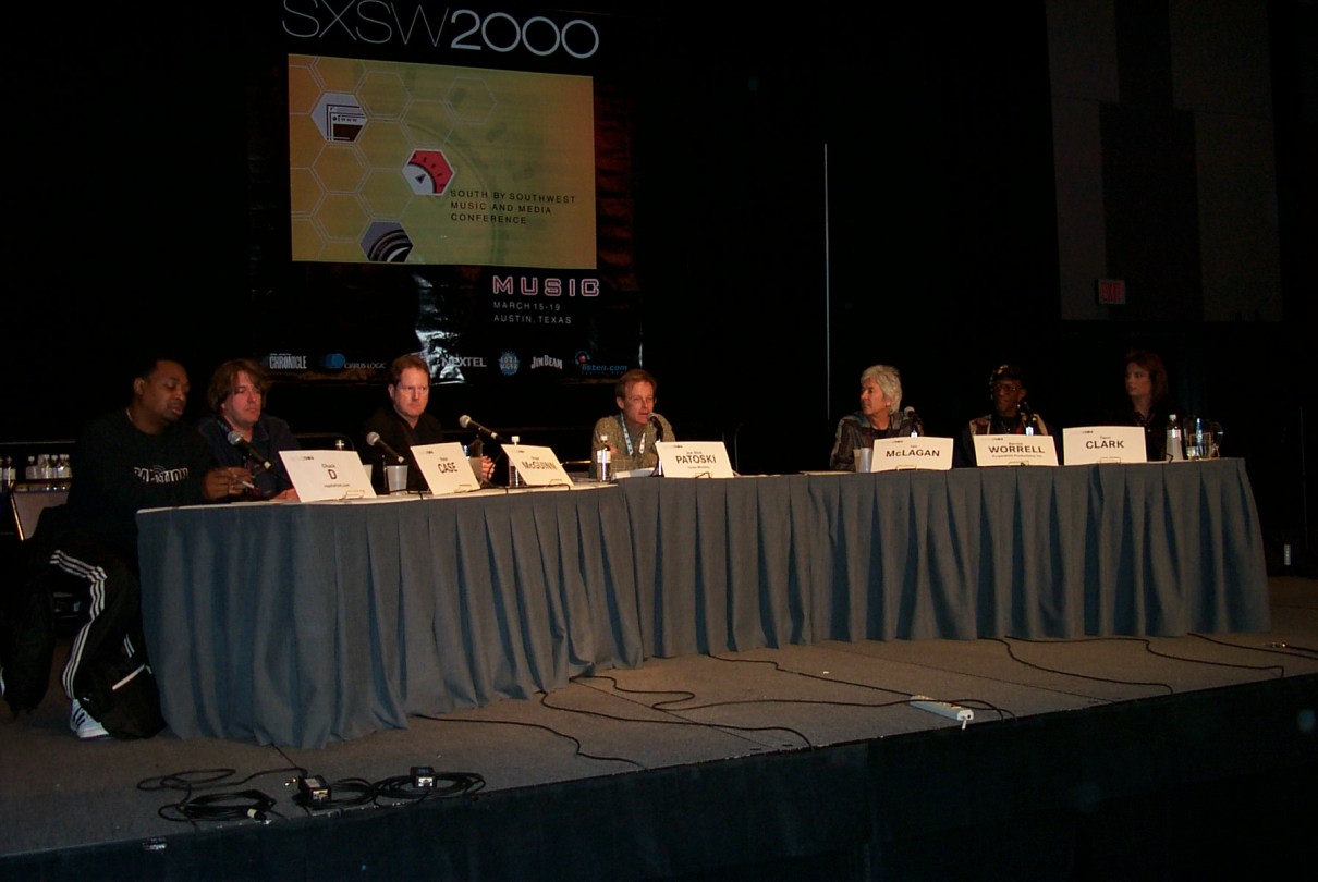 Chuck D, Peter Case, Roger McGuinn, Joe Nick Patoski, Ian McLagan, Bernie Worrell, & Terri Clark at SXSW Music 2000