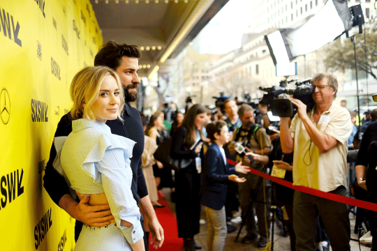 Emily Blunt and John Krasinski before the World Premiere of A Quiet Place, SXSW 2018’s Opening Night Film. Photo by Matt Winkelmeyer/Getty Images for SXSW