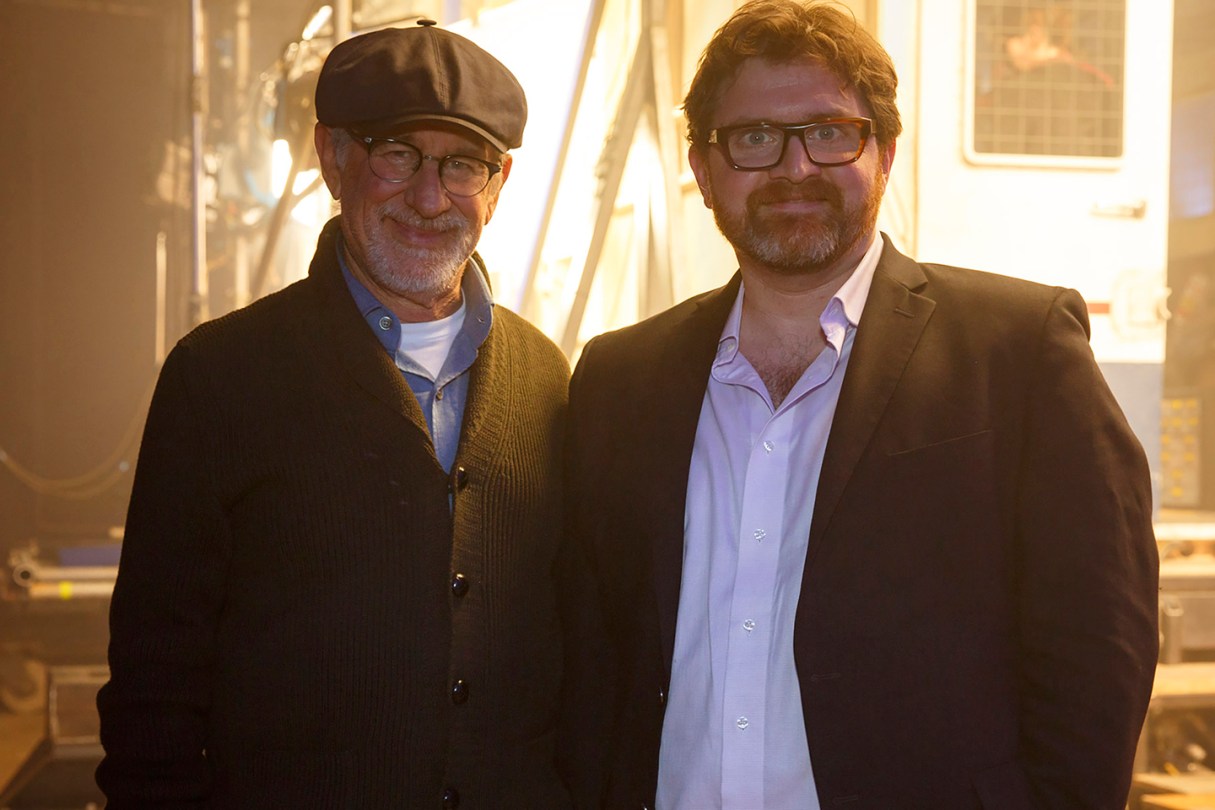 Cline (R) with Ready Player One Director Steven Spielberg. Photo by Jaap Buitendijk