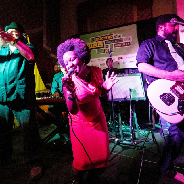 Akina Adderley performs in the Victorian Room at the Driskill Hotel in Austin, Texas at SXSW 2013