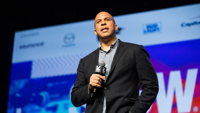 Keynote speaker Cory Booker speaks onstage - SXSW 2017. Photo by Alexa Gonzalez Wagner