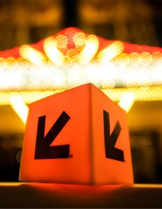 SXSW cube with Paramount Theater - Photo by Tico Mendoza